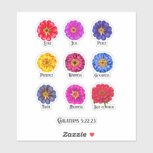 Fruitage of the spirit With Zinnias  (Sheet)
