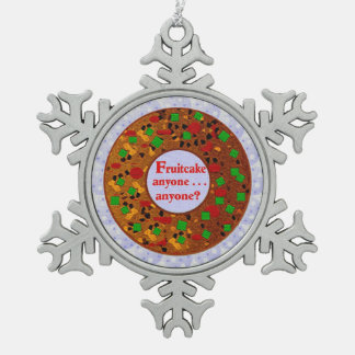Fruitcake Snowflake Pewter Christmas Ornament