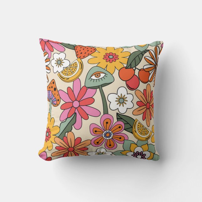 Fruitful Fun Throw Pillow (Front)