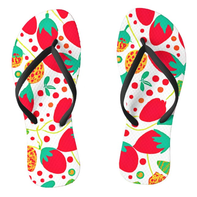 Fruitful Palette Vivid Pattern Flip Flops (Footbed)