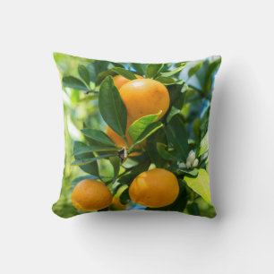 Fruiting Orange Tree Throw Pillow
