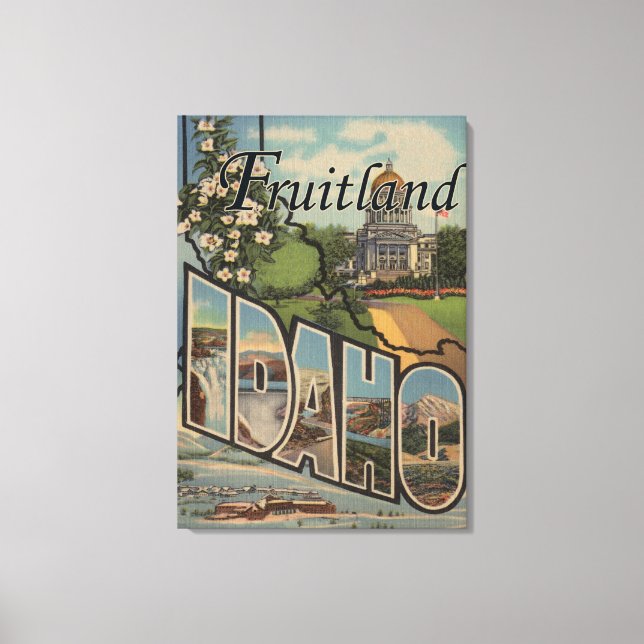 Fruitland, Idaho - Large Letter Scenes Canvas Print (Front)