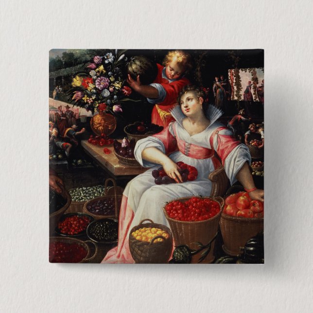 Fruitmarket , 1590 2 inch square button (Front)