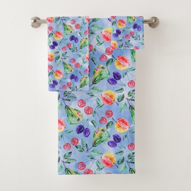 Fruits and berries. bath towel set (Insitu)