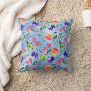 Fruits and berries. throw pillow
