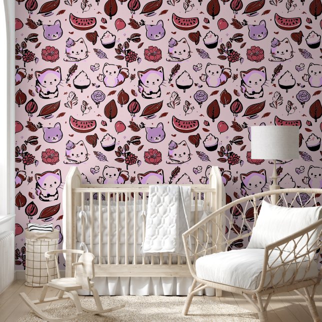 Fruits and cats Wallpaper (Kids)