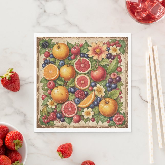 Fruits and flower napkin (Insitu)