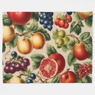 Fruits and Flowers from Luxury Italian Garden Fleece Blanket