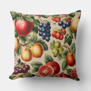 Fruits and Flowers from Luxury Italian Garden Throw Pillow