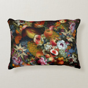 Fruits and Flowers Still Life Accent Pillow