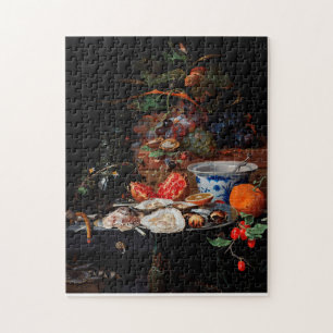Fruits and oysters by Abraham Mignon Jigsaw Puzzle