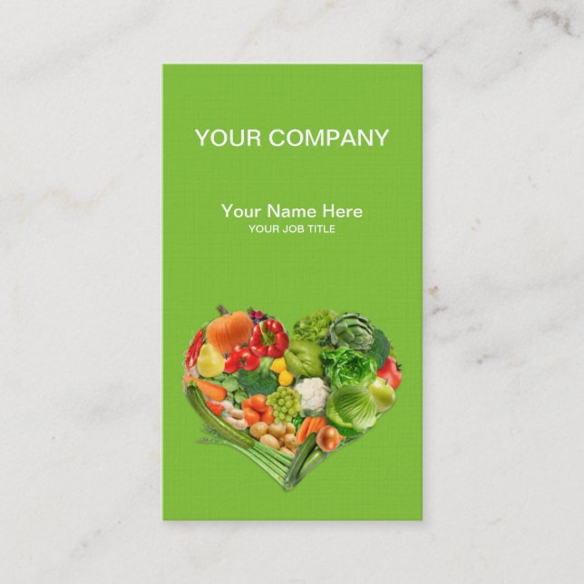 Fruits and Vegetables Heart Business Business Card (Front)