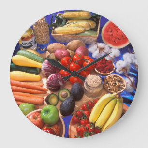 Fruits and vegetables large clock