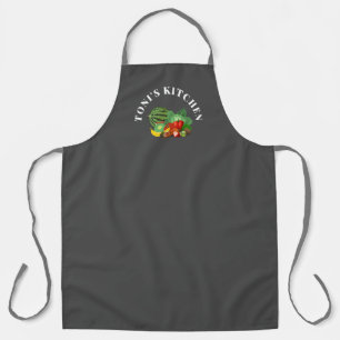 Fruits and Vegetables on Grey Customized Apron