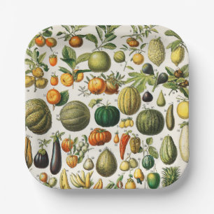 Fruits and Vegetables Paper Plate