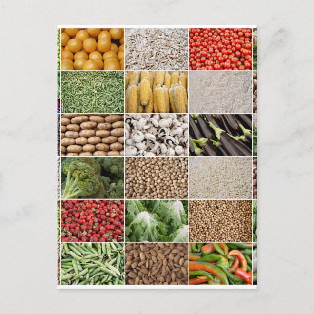 Fruits and Vegetables Postcard (Front)