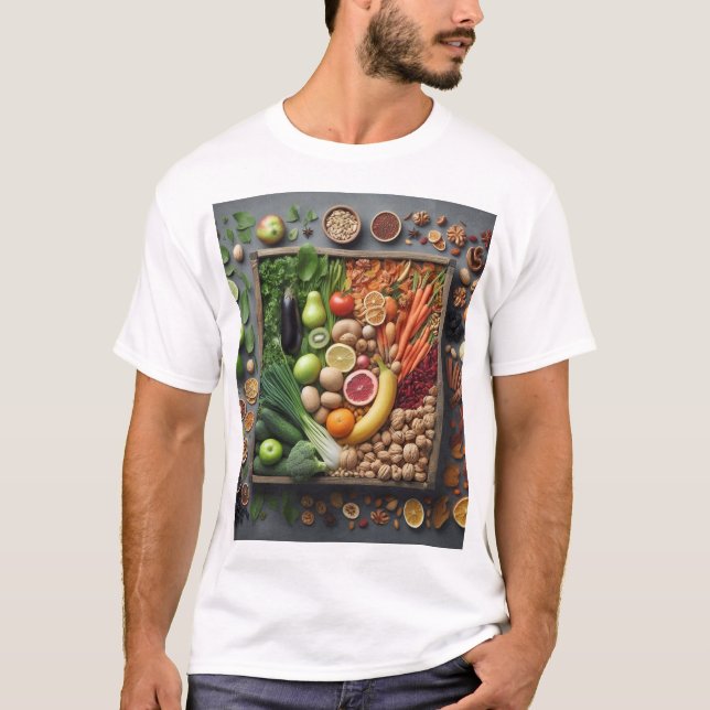  "Fruits and Vegetables with Healthy Vitamins Desi T-Shirt (Front)