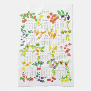 Fruits and Veggies - Calendar 2021 Kitchen Towel