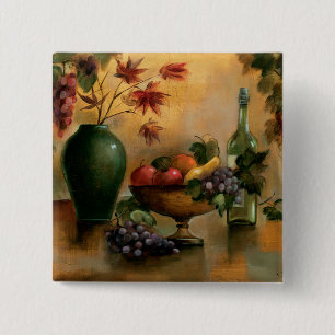 Fruits and Wine with Autumn Hues 2 Inch Square Button
