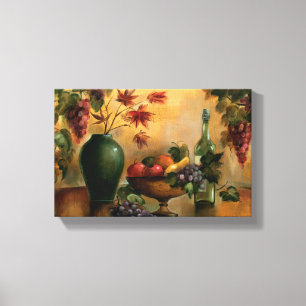 Fruits and Wine with Autumn Hues Canvas Print