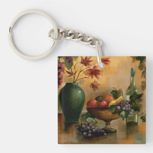 Fruits and Wine with Autumn Hues Keychain (Front)