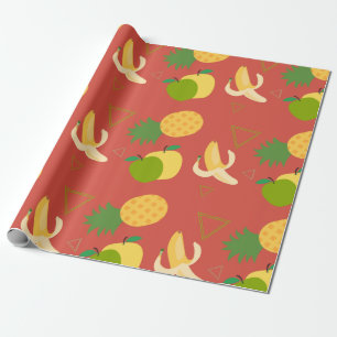 Fruits : Bananas and pineapple pattern  Wrapping Paper