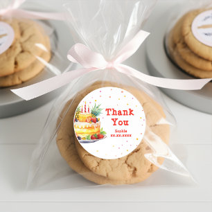 Fruits Birthday cake birthday Classic Round Sticker