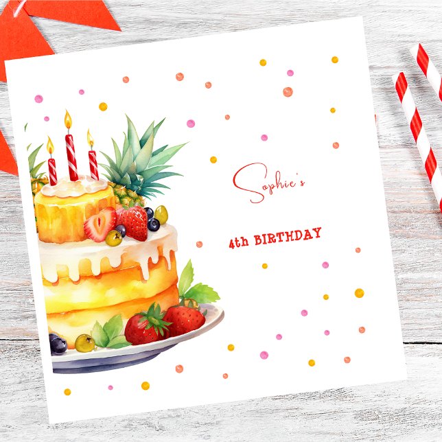 Fruits Birthday cake birthday Napkin (Creator Uploaded)