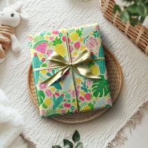 Fruits & Cactus Tropical Festival Soft Yellow