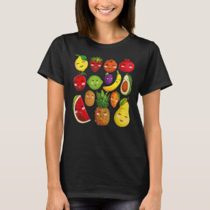 Fruits Collage Cute Fruit and Vegetables T-Shirt