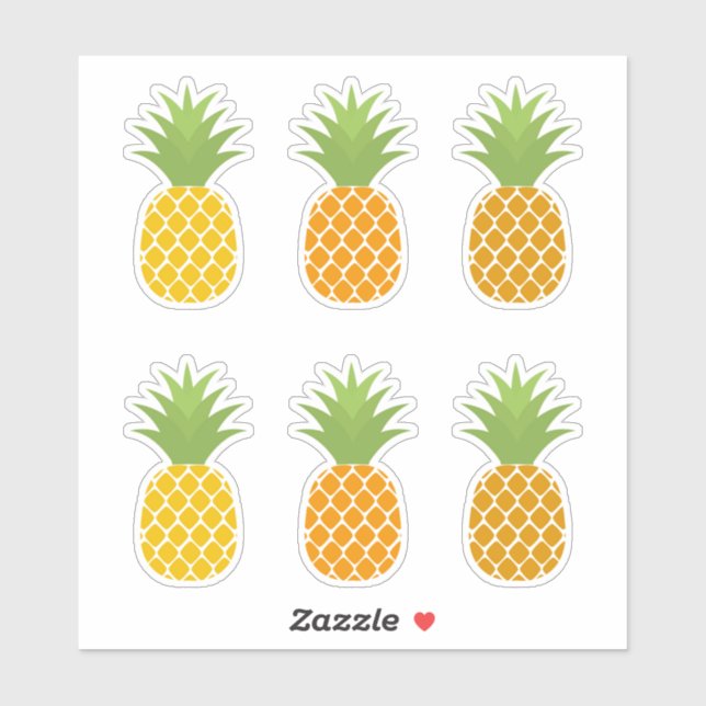 Fruits d'ananas Autocollants de vinyle coupés sur  (Feuille)