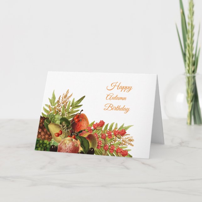 Fruits d'automne et baies Carte d'anniversaire (Devant)