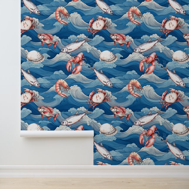 Fruits de Mer Kitchen Wallpaper (Application)