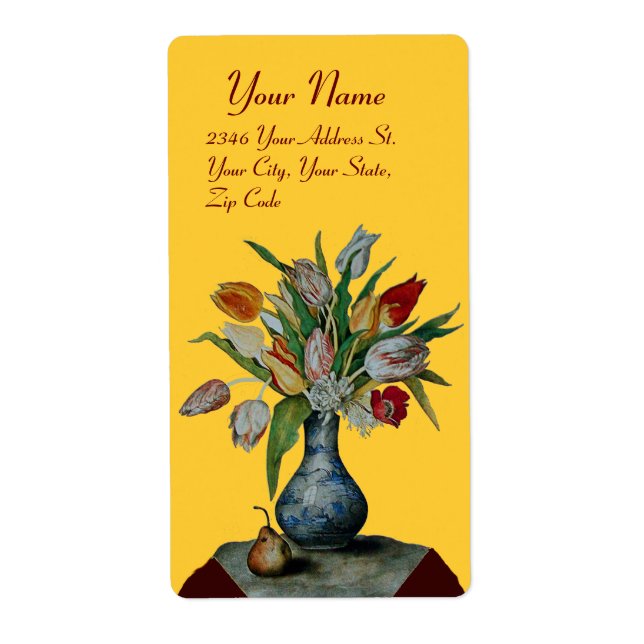 FRUITS DE SAISON -TULIPS jaune orange (Devant)