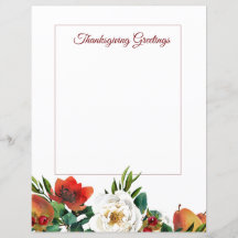 Fruits et fleurs Thanksgiving papeterie
