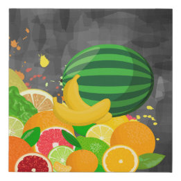 Fruits Faux Wrapped Canvas Print