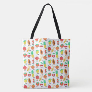 Fruits Flash Cards Chinese Fruity Fun Food Art Tote Bag