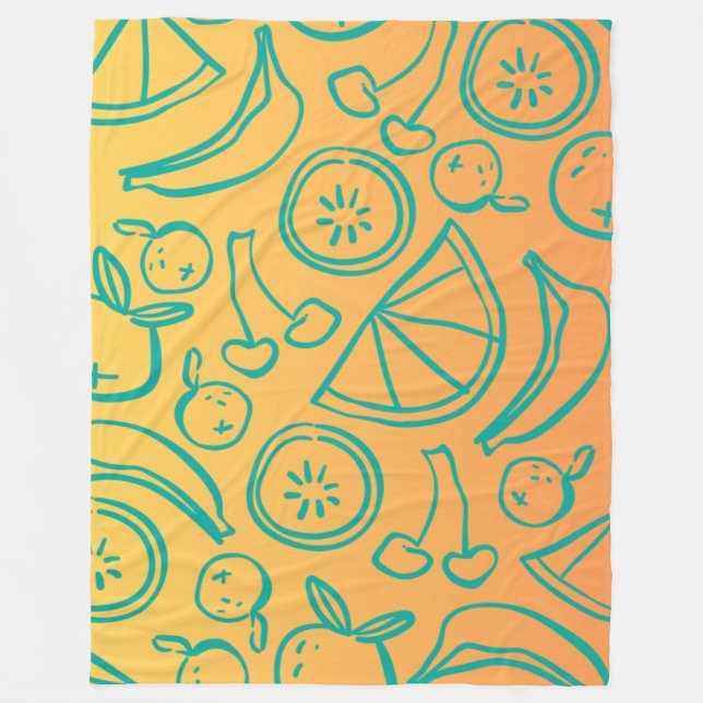 Fruits Fleece Blanket (Front)