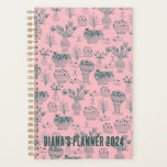 Fruits & Flowers Pattern Blooms Floral Pink CUSTOM Planner<br><div class="desc">Hello! I hope you like this original artwork design. Add your own text,  change the colours or fonts to personalize it. Check my shop for more designs. If you'd like something custom please let me know.</div>