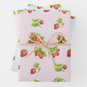 Fruits fraises, Feuilles et fleurs