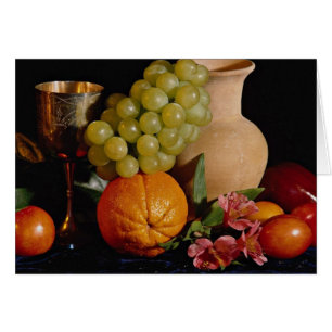 Fruits, gobelets et crustacés