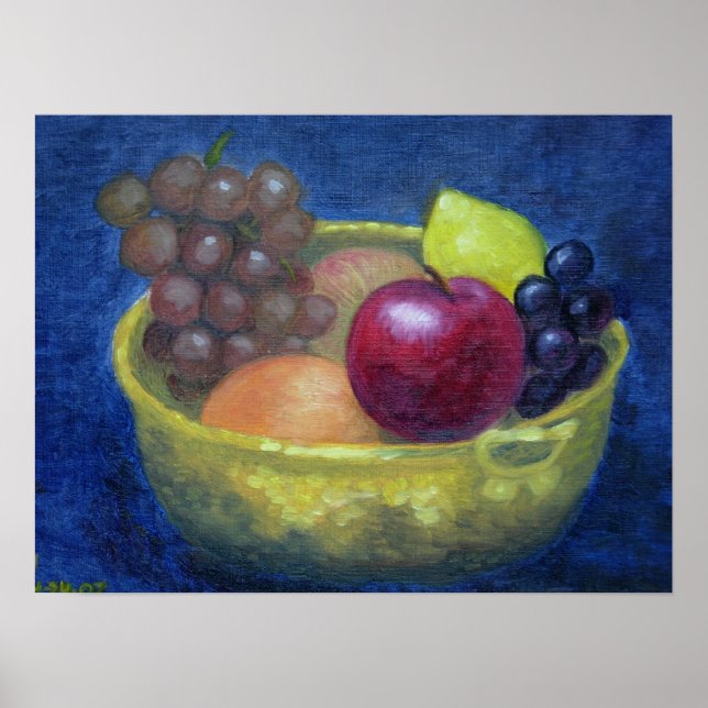 Fruits in a brass bowl poster (Front)