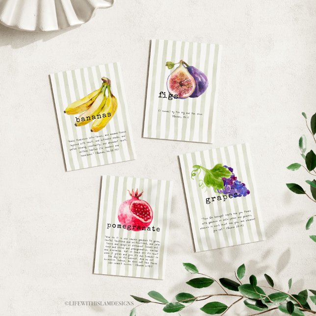 Fruits mentioned in the Quran 5x7 Print Set (Créateur téléchargé)