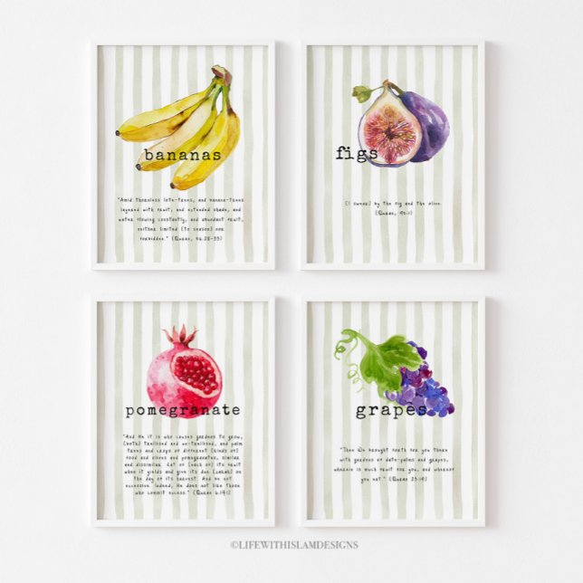 Fruits mentioned in the Quran 8x10 Print Set (Créateur téléchargé)