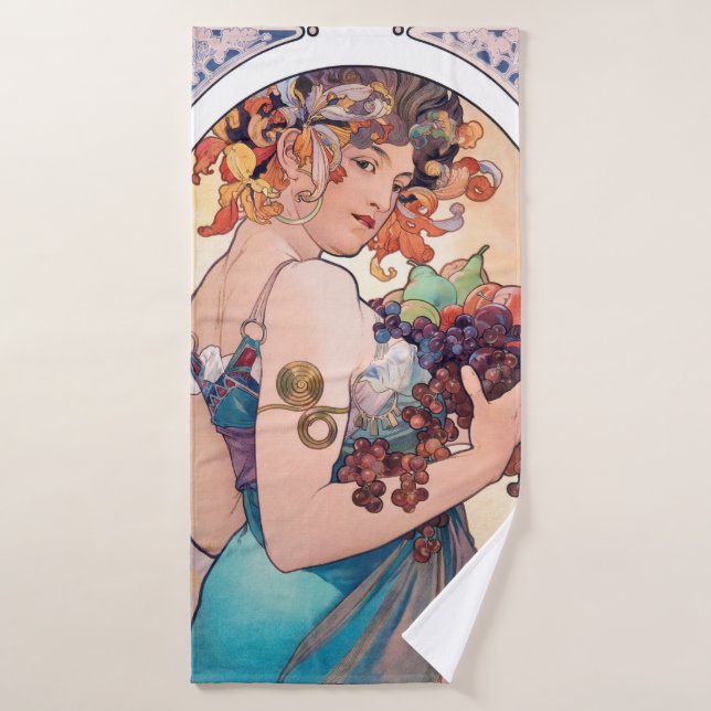 Fruits, Mucha (Serviette de bain)