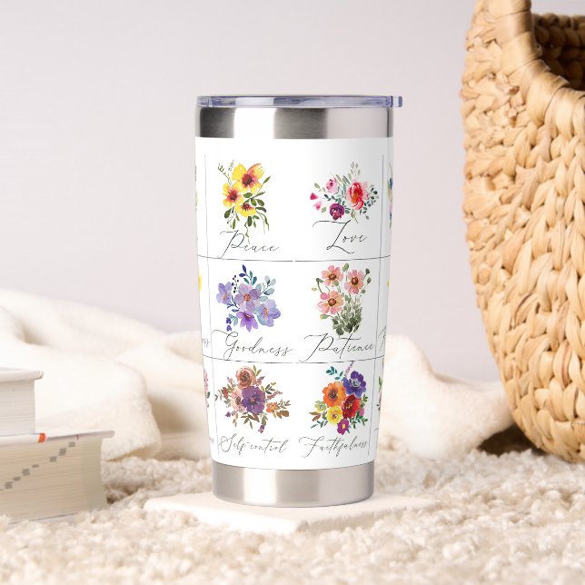 Fruits of the spirit floral insulated tumbler (Living Room)