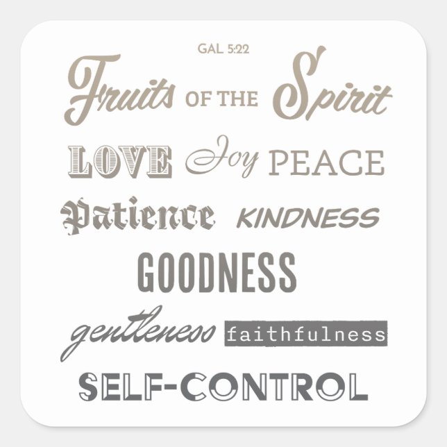 Fruits of the Spirit  Square Sticker (Front)