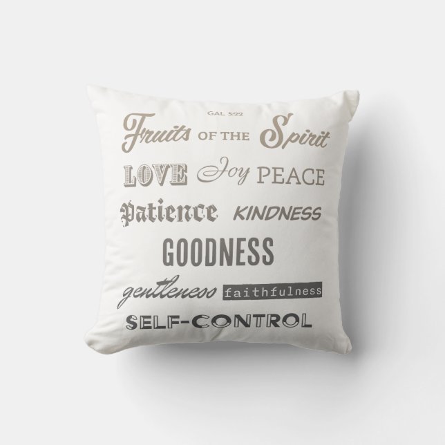 Fruits of the Spirit Throw Pillow (Front)