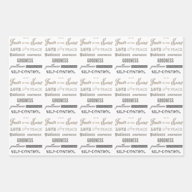 Fruits of the Spirit  Wrapping Paper Sheet (Front)