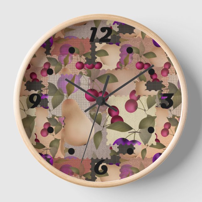 Fruits, patchwork clock (Front)